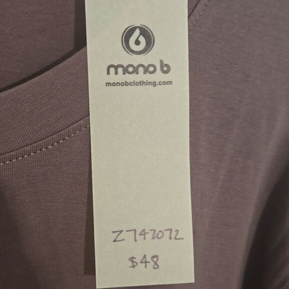 Mono b Brown Long Sleeve Tee Casual Comfort - Picture 2 of 4